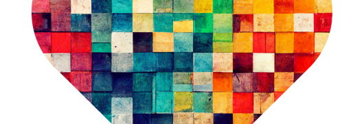 Logo en forme de cœur en mosaïque