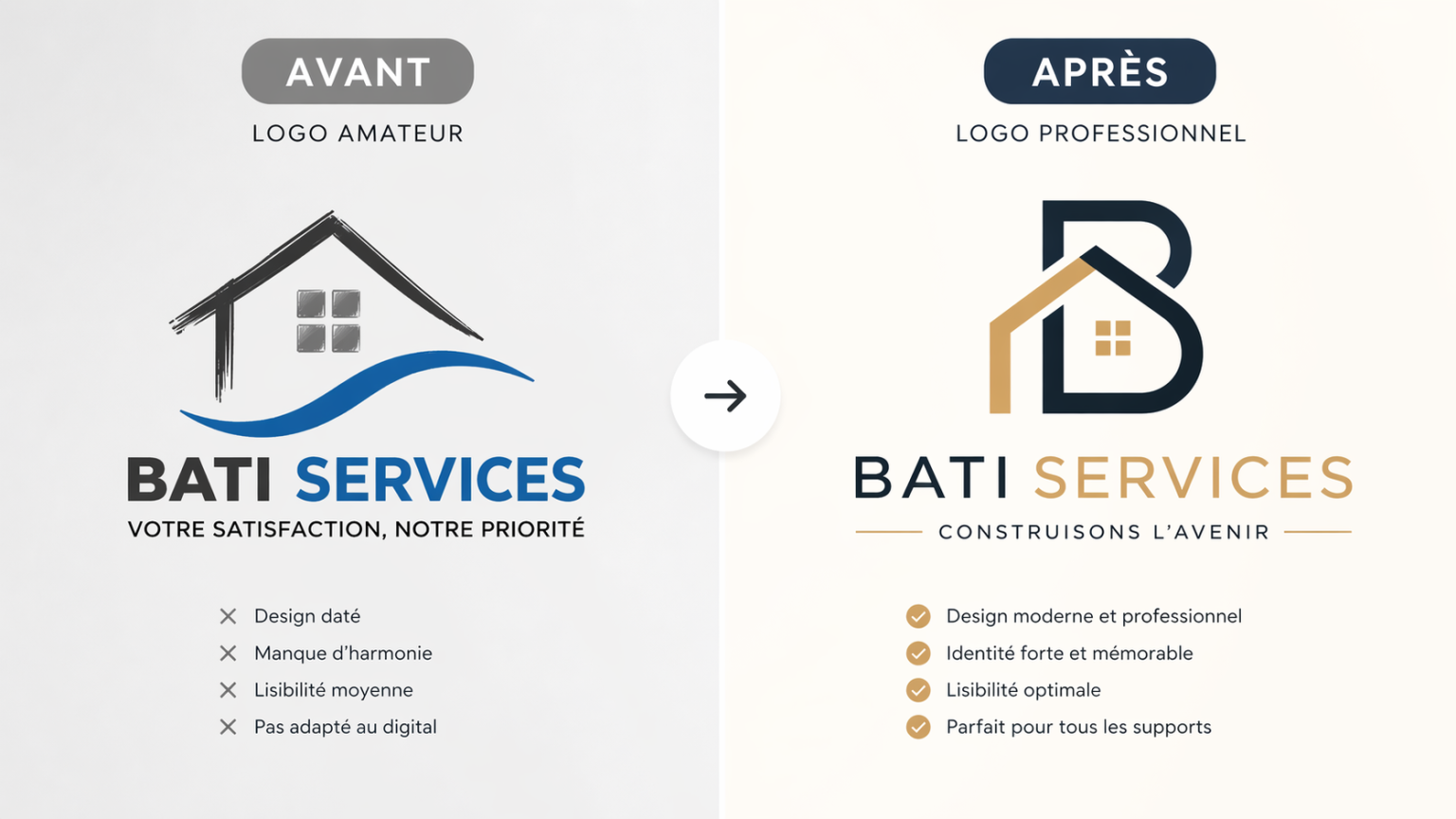Différence entre un logo amateur et un logo professionnel