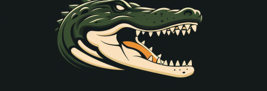Logo de tête de crocodile sur fond noir
