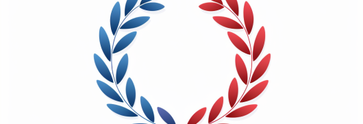 Logo en forme de couronne de laurier aux couleurs de la France