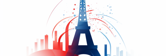 Logo de la tour Eiffel aux couleurs de la France